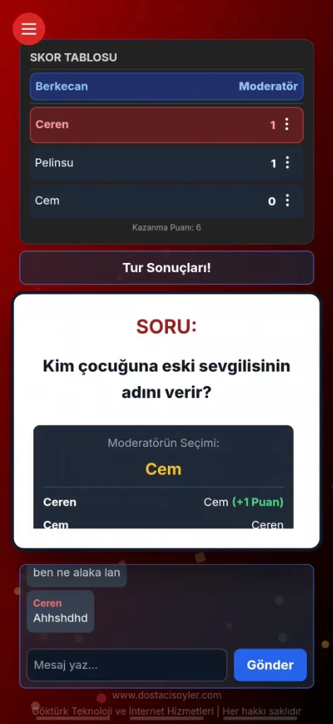 Skor Tablosu & Canlı Oylama